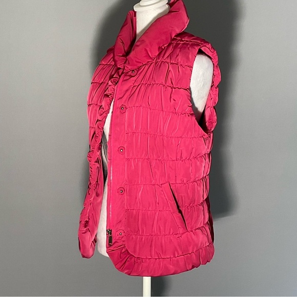 Tribal Barbie Core Sm Pink Puffer Vest, Snap Closure, Ruffled Trim Neck, Front - Picture 5 of 16